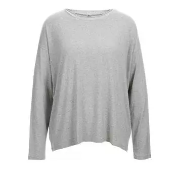 Футболка crew neck langarm shirt 3 gris chine Universel, серый