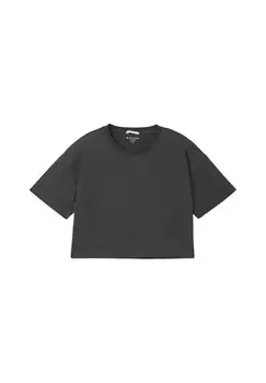 Футболка CROPPED TOM TAILOR, темно-серый