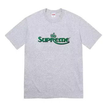 Футболка crown t-shirt 'grey green' Supreme, серый