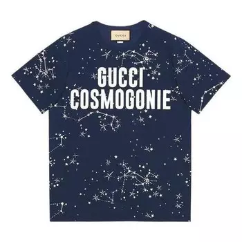 Футболка 'cruise 2023 cosmogonie' cotton jersey t-shirt 'blue' Gucci, синий
