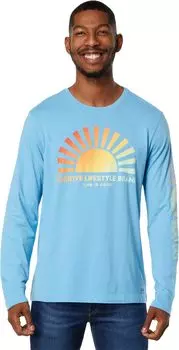 Футболка Crusher-Lite с длинными рукавами Sunset on the Water Life is Good, цвет Cool Blue