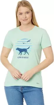 Футболка Crusher-Lite с короткими рукавами для прогулок по пляжу в стиле ретро 70-х годов Life is Good, цвет Sage Green