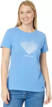 Футболка Crusher-Lite с короткими рукавами Kindness Is Free с испаряющимся сердцем Life is Good, цвет Cornflower Blue
