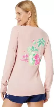 Футболка Crusher с длинным рукавом Tropical Mojito Life is Good, цвет Himalayan Pink