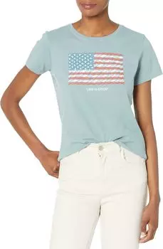 Футболка Crusher с короткими рукавами и геометрическим флагом Life is Good, цвет Smoky Blue