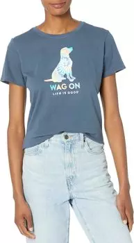 Футболка Crusher с короткими рукавами Tie-Dye Lab Life is Good, цвет Darkest Blue