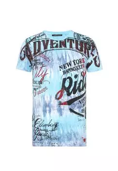 Футболка CT583 с крутыми принтами CIPO & BAXX, цвет Turquoise