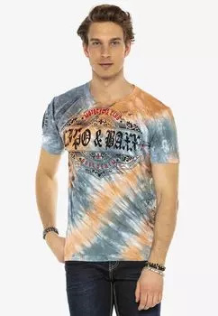 Футболка CT584 с классным принтом CIPO & BAXX, оранжевый