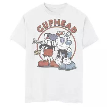 Футболка Cuphead и Mugman Rough and Ready для мальчиков 8–20 лет Licensed Character, белый