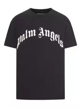 Футболка Curved Logo PALM ANGELS, черный