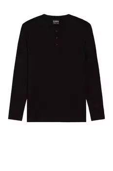 Футболка Cuts Long Sleeve Henley Curve Hem, черный