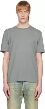 Футболка цвета хаки с круглым вырезом Maison Margiela