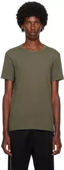 Футболка цвета хаки с круглым вырезом TOM FORD, хаки