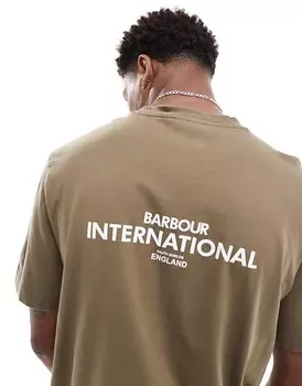 Футболка цвета хаки с логотипом Barbour International Simons эксклюзивно для ASOS