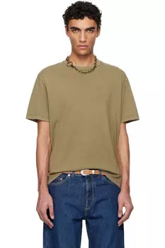 Футболка цвета хаки с надписью «Box» OUR LEGACY