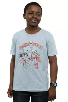 Футболка «Дай пять» Лиги справедливости DC Comics, серый