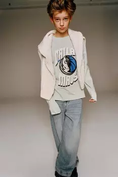 Футболка dallas mavericks nba ZARA, синий/серый
