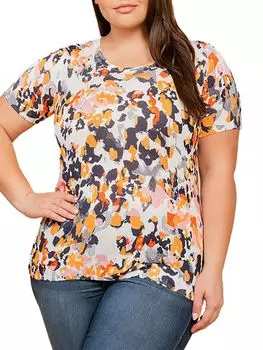 Футболка Daniel Rainn плюс абстрактная, белый/жедтый/черный