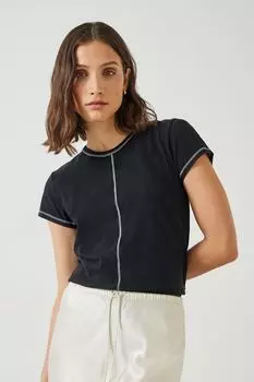 Футболка Danika с декоративной строчкой Hush, черный
