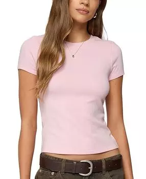 Футболка "Daphney" с рубчиком Edikted, розовый