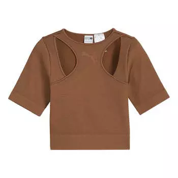 Футболка dare to muted motion t-shirt 'brown' Puma, коричневый