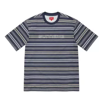 Футболка dash stripe s/s t-shirt 'black white' Supreme, черный