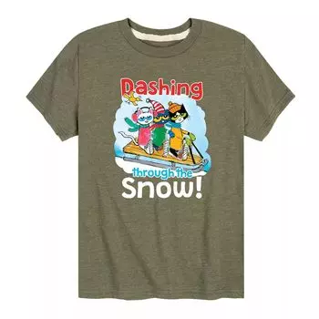 Футболка Dashing Snow для мальчиков 8–20 лет с котом Питом Licensed Character, зеленый
