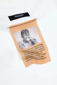 Футболка дэвида боуи ZARA, белый