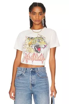 Футболка DAYDREAMER Def Leppard TNT Pyromania '83 Ringer, цвет Vintage White
