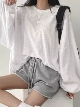 Футболка DAZY, оверсайз, однотонная, с заниженной линией плеч, белый цвет