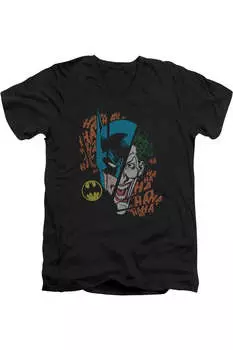 Футболка DC Comics Broken Visage с коротким рукавом и V-образным вырезом для взрослых Gildan, черный