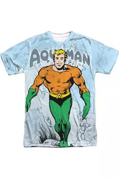 Футболка DC Comics Classic Aquaman с коротким рукавом для взрослых из полиэстера Gildan, белый