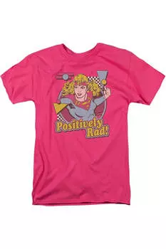 Футболка DC Comics Positively Rad с коротким рукавом для взрослых Gildan, розовый
