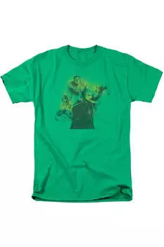 Футболка DC Comics Spray Sketch League с коротким рукавом для взрослых Gildan, цвет kelly green