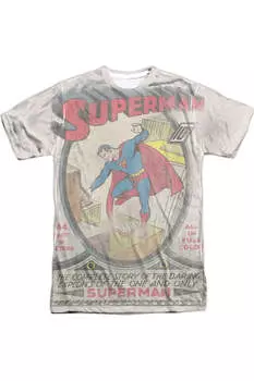 Футболка DC Comics Superman #1 с коротким рукавом для взрослых, 100% полиэстер Gildan, белый