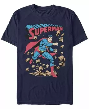 Футболка DC Men's Superman Rock Punch с коротким рукавом Fifth Sun, синий