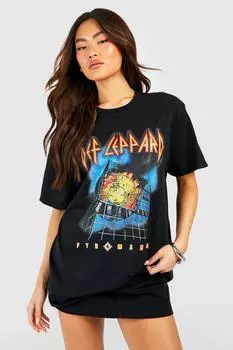 Футболка def leppard band Boohoo, черный