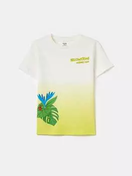 Футболка деграде из хлопка с принтом Ovs, цвет white/yellow