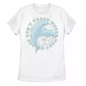 Футболка «Дельфины в День Земли для юниоров не мусорят там, где они разбрызгивают»
