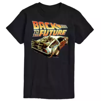 Футболка Delorean с крупным планом и принтом «Назад в будущее» Licensed Character, черный