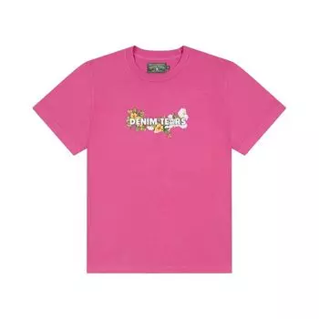 Футболка Denim Tears Cotton Floral Logo Tee 'Pink', розовый