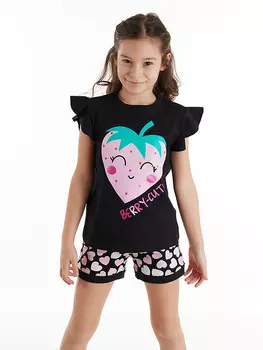 Футболка Denokids, цвет schwarz/rosa