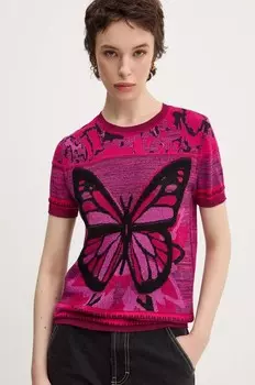 Футболка Desigual БАБОЧКА, розовый