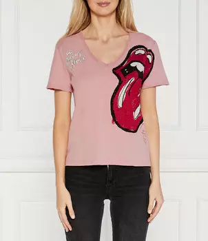 Футболка Desigual DESIGUAL. X THE ROLLING STONES Regular Fit, роза