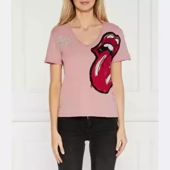 Футболка Desigual. x The Rolling Stones стандартной посадки Desigual, розовый