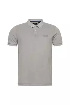 Футболка Destroy с воротником и вышитым логотипом Superdry, серый