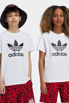 Футболка детская Adidas трилистник 100% хлопок Adidas Originals, белый