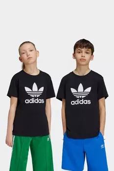 Футболка детская Adidas трилистник 100% хлопок Adidas Originals, черный