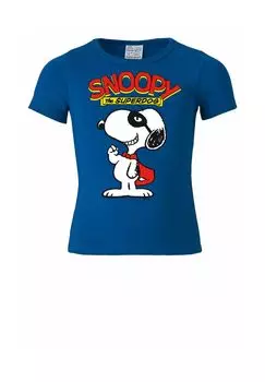 Футболка Детская Арахис - Снупи - Superdog LOGOSHIRT, цвет Azure Blue