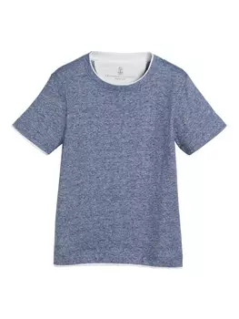 Футболка детская Brunello Cucinelli многослойная Brunello Cucinelli Kids, синий